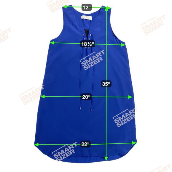 Amanda Uprichared Michaela Lace Up Silk Shift Dress Deep Royal Blue Size S - Picture 8 of 14